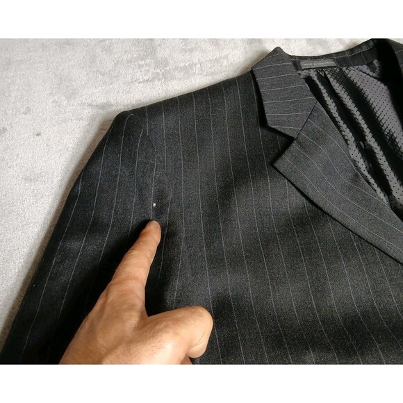 Gianco Polo Blazer Men 42R Black 3 Button Suit Preppy Super 140s Wool Sport Coat - Picture 7 of 14